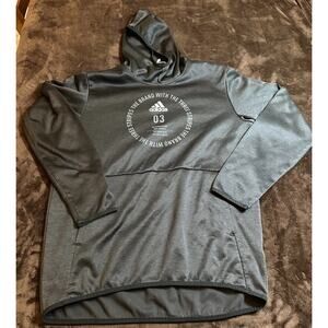 Adidas Mens Black The Brand With 3 Stripes Long Sleeves Pullover Hoodie Size L